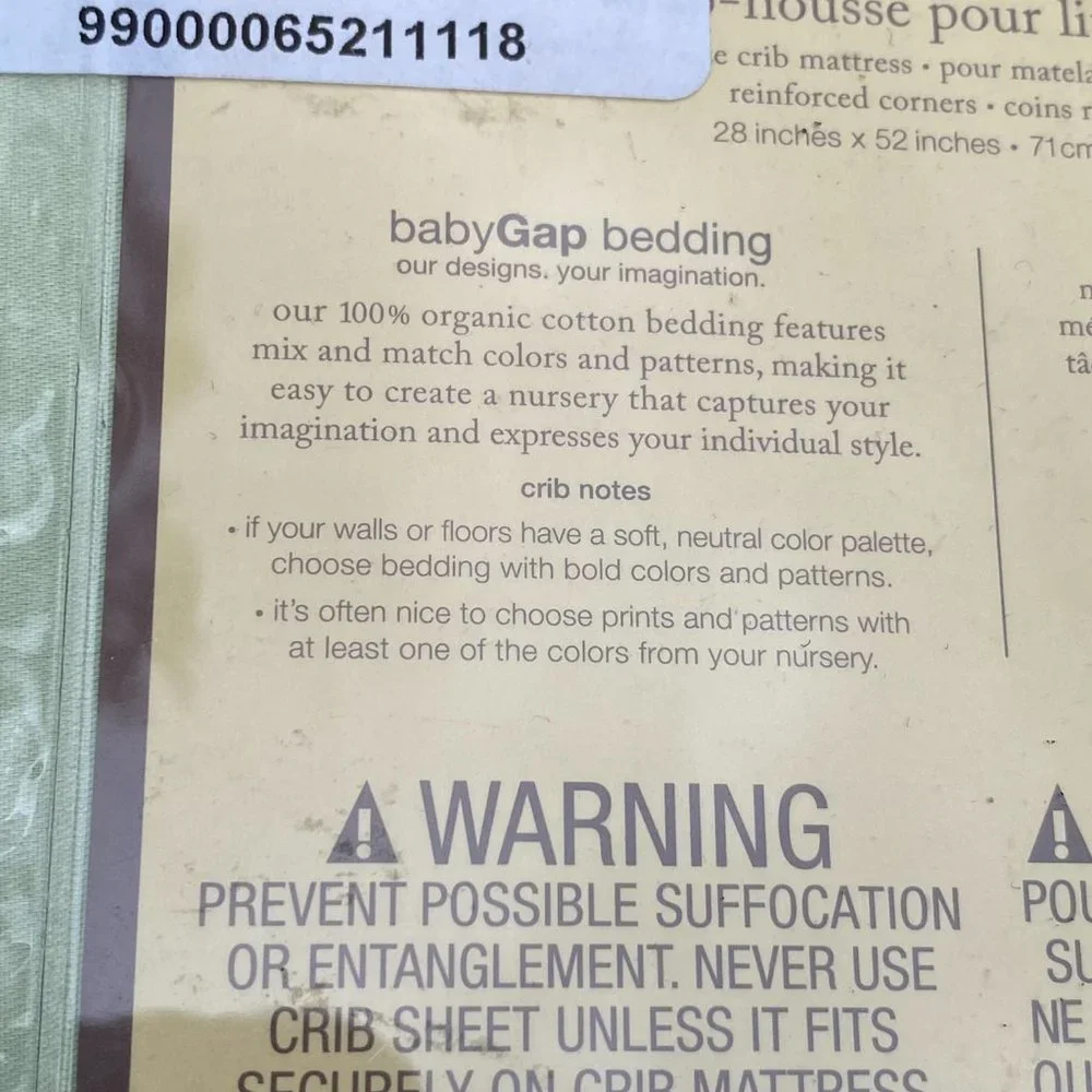 Baby GAP Organic Cotton Green Fitted Crib Sheet